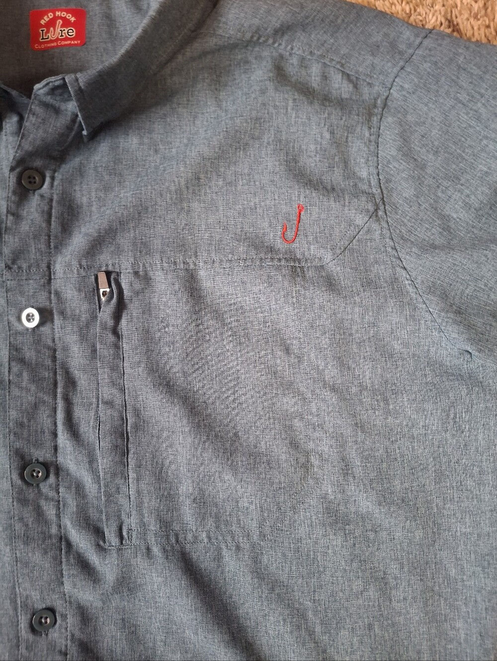 RED HOOK LURE CLOTHING CO. Men’s Slate Gray Button-Up Shirt
